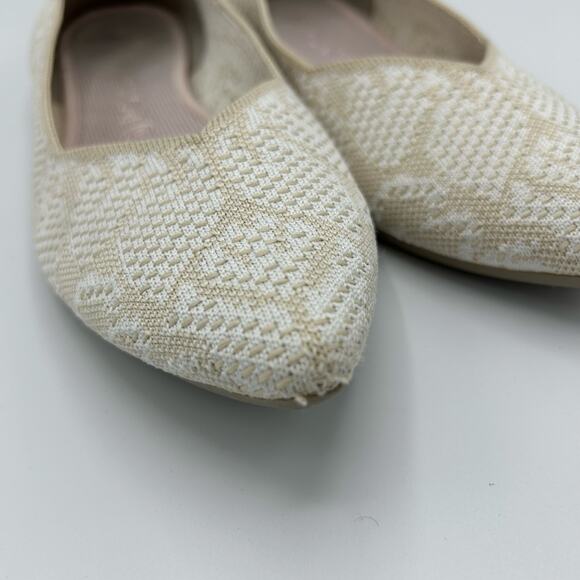 Rothy’s The Point Flats Lily Ivory Beige Knit Women’s Size 10.5 Sustainable - Picture 13 of 16